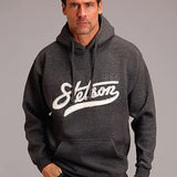 Stetson 1865 Applique Script (Grey) - Men's Hoodie Sweatshirt