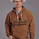 Stetson Horse rider and Stars (Orange) - Men's Hoodie Sweatshirt