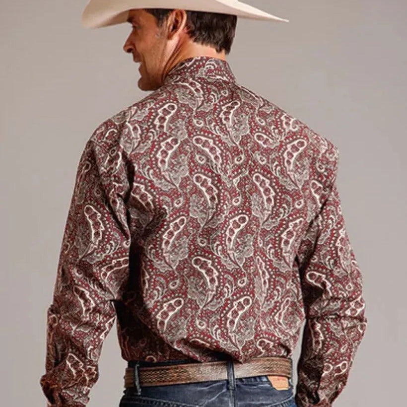 Stetson Siren Paisley (Wine) - Men's Western Shirt - Hatcountry