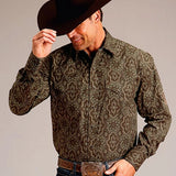 Stetson 1824 Grandiose Paisley (Brown) - Men's Western Shirt