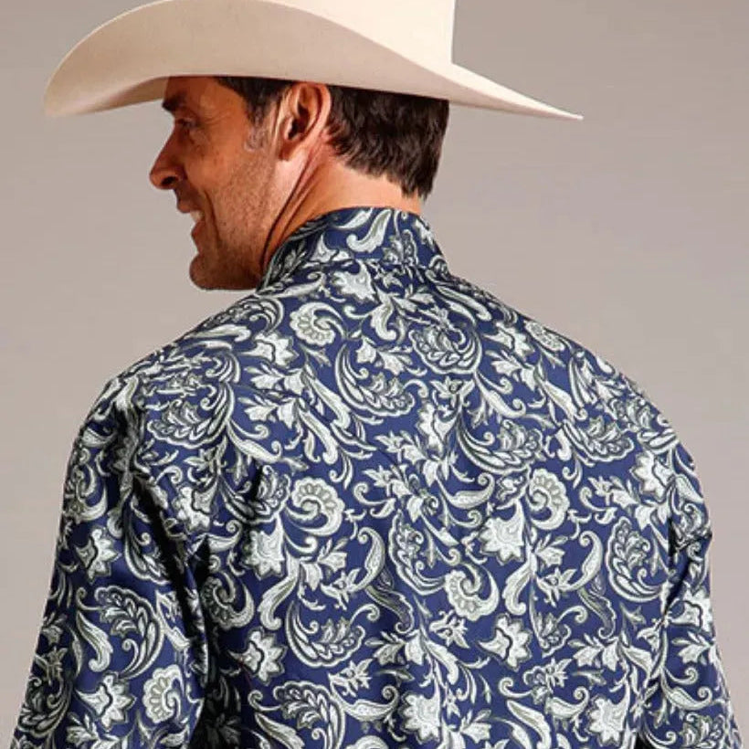 Stetson Midnight Paisley (Blue) - Men's Western Shirt - Hatcountry
