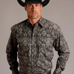 Stetson Vintage Demask (Grey) - Men's Western Shirt - Hatcountry