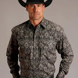 Stetson Vintage Demask (Grey) - Men's Western Shirt - Hatcountry