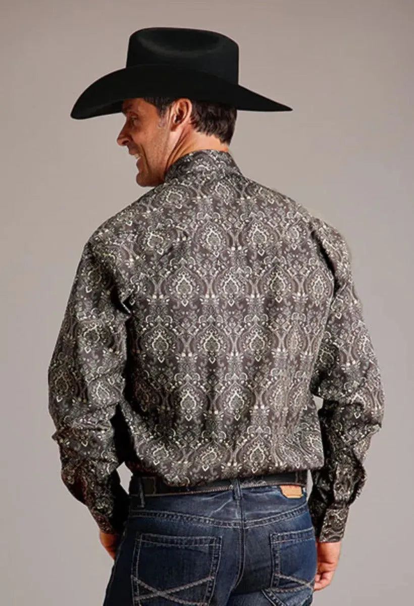 Stetson Vintage Demask (Grey) - Men's Western Shirt - Hatcountry