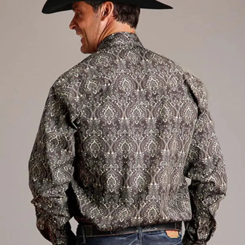 Stetson Vintage Demask (Grey) - Men's Western Shirt - Hatcountry