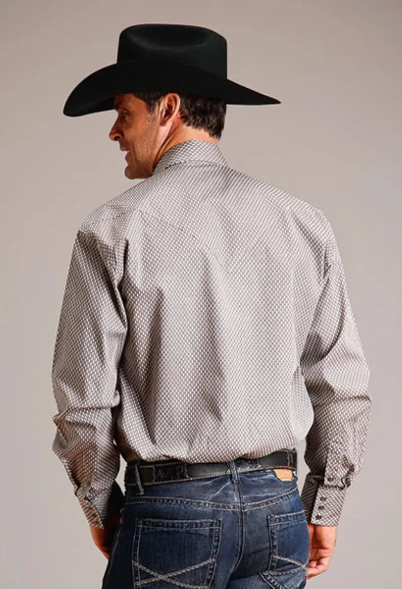 Stetson Diamond Geo (Grey) - Men's Western Shirt - Hatcountry