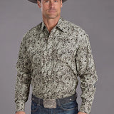 Stetson 2235 Silver Paisley (Grey) - Men's Western Shirt