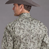 Stetson 2235 Silver Paisley (Grey) - Men's Western Shirt