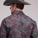 Stetson 3202 Lodge Paisley (Wine) - Men's Western Shirt
