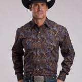 Stetson 3205 Tobacco Paisley (Brown) - Men's Western Shirt