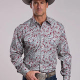Stetson 2870 Bloodstone Paisley (Red) - Men's Western Shirt