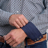 Stetson 2873 Navy Geo (Blue) - Men's Western Shirt