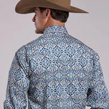 Stetson 2874 Paisley Medallion (Blue) - Men's Western Shirt