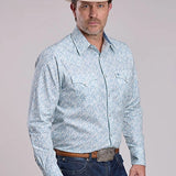 Stetson 3004 Victorian Floral (Blue) - Men's Western Shirt