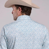 Stetson 3004 Victorian Floral (Blue) - Men's Western Shirt