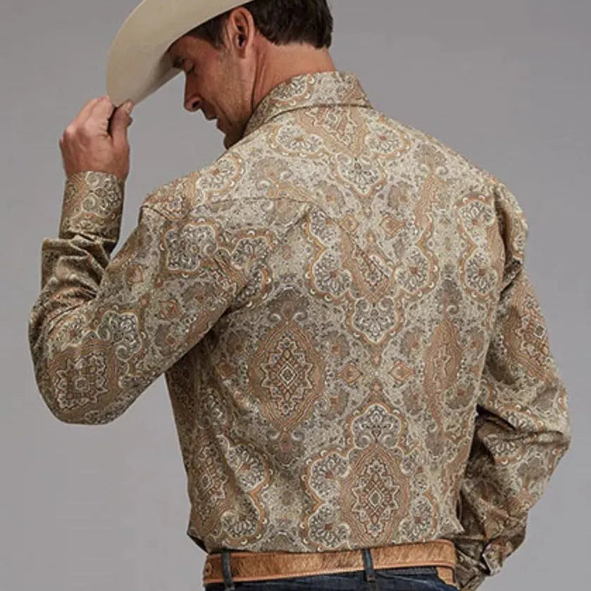 Stetson Desert Paisley (Brown) - Men's Western Shirt - Hatcountry