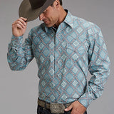Stetson 1918 Turquoise Medallion (Blue) - Men's Western Shirt