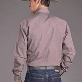 Stetson 2392 Garnet Geo (Wine) - Men's Western Shirt