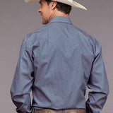 Stetson 2030 Diamond Neat (Blue) - Men's Western Shirt