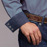 Stetson 2030 Diamond Neat (Blue) - Men's Western Shirt