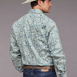 Stetson 2034 Tonal Paisley (Blue) - Men's Western Shirt