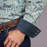 Stetson 2034 Tonal Paisley (Blue) - Men's Western Shirt