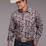 Stetson 2035 Country Paisley (Wine) - Men's Western Shirt