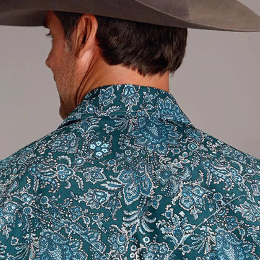 Stetson Forest Paisley (Green) - Men's Western Shirt - Hatcountry