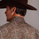 Stetson 1651 Leather Paisley (Brown) - Men's Western Shirt