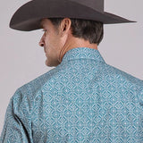 Stetson 2573 Tile Medallion (Blue) - Men's Western Shirt