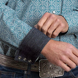 Stetson 2573 Tile Medallion (Blue) - Men's Western Shirt