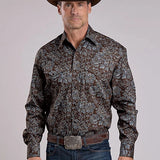 Stetson 2575 Fall Paisley (Brown) - Men's Western Shirt