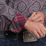 Stetson 2572 Medallion Paisley (Wine) - Men's Western Shirt