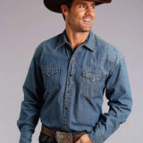 Stetson 3852 Classic Denim (Blue) - Men's Western Shirt