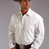 Stetson 3868 Pinpoint Oxford (White) - Men's Western Shirt