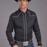 Stetson 2302 Rugged Twill (Black) - Men's Western Shirt