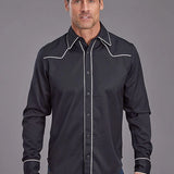 Stetson 2302 Rugged Twill (Black) - Men's Western Shirt