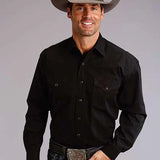Stetson 4296 Solid (Black) - Men's Western Shirt