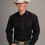 Stetson 4296 Solid (Black) - Men's Western Shirt