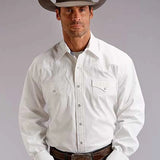 Stetson 0158 Optic Poplin (White) - Men's Western Shirt