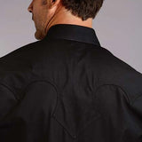Stetson 0158 Solid Poplin (Black) - Men's Western Shirt