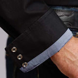 Stetson 0158 Solid Poplin (Black) - Men's Western Shirt
