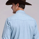 Stetson Light Weight Chambray (Blue) - Men's Western Shirt