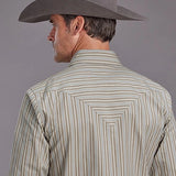 Stetson 2148 Dobby Stripe (Brown) - Men's Western Shirt