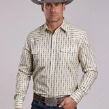 Stetson 2875 Southwest Stripe (Cream) - Men's Western Shirt