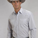 Stetson 5663 Two Stripe (Blue) - Men's Western Shirt