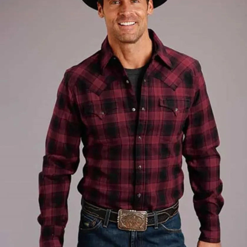 Stetson Check Mate (Black) - Men's Western Shirt - Hatcountry
