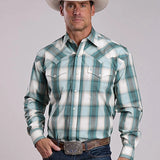 Stetson 2878 Bluebird Dobby (Blue) - Men's Western Shirt