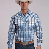 Stetson 2879 Vintage Dobby (Blue) - Men's Western Shirt