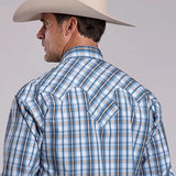 Stetson 2879 Vintage Dobby (Blue) - Men's Western Shirt